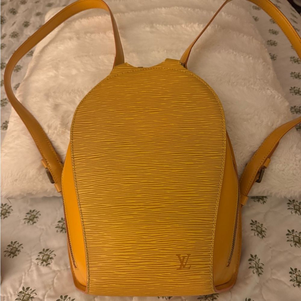 Purple and Yellow LV backpack